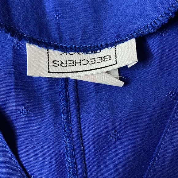 💐 vintage Pearl button up royal blue vintage blouse - Picture 6 of 6